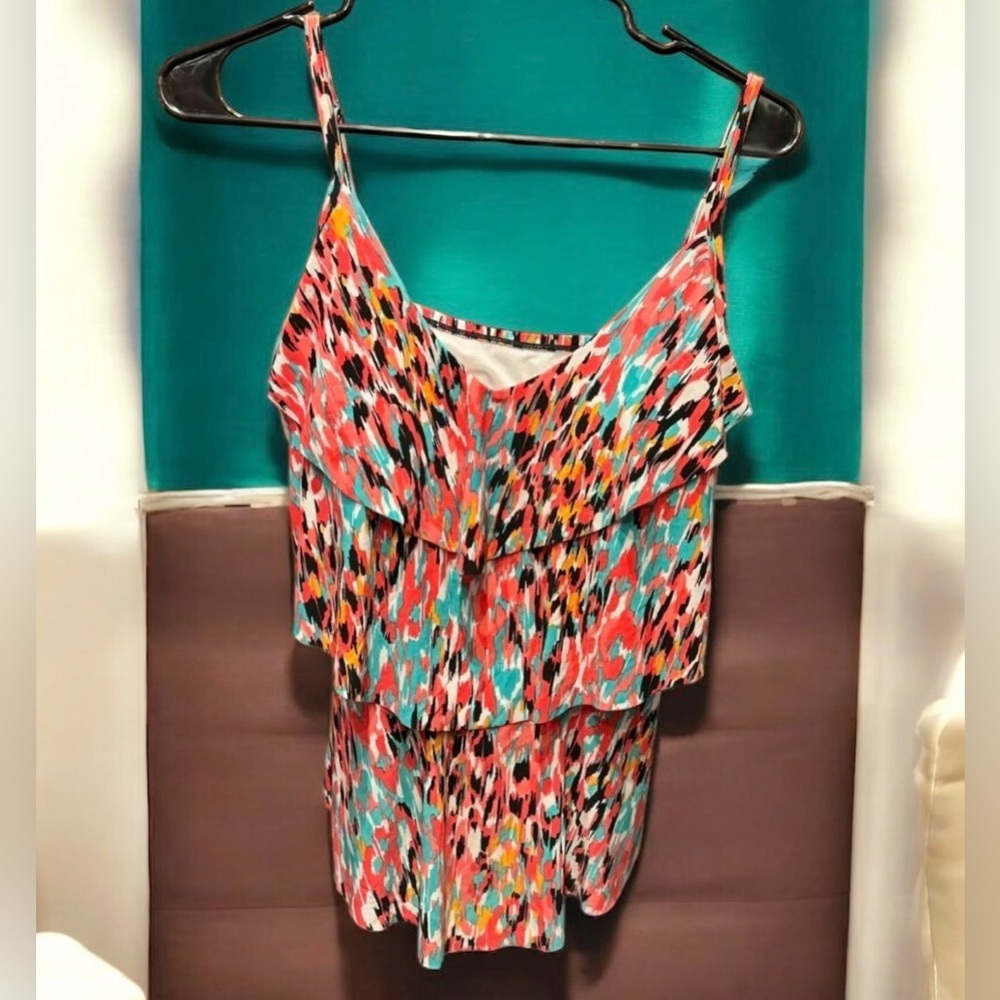 Aqua Green Multicolor Layered Camisole LARGE